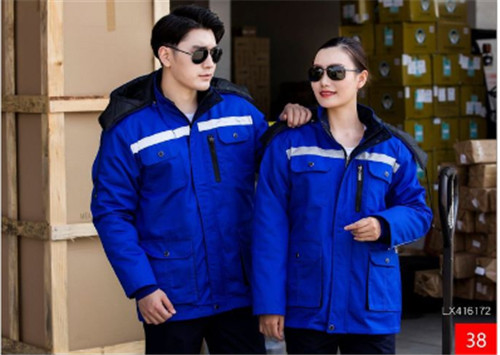 立体兜棉服蓝色6172